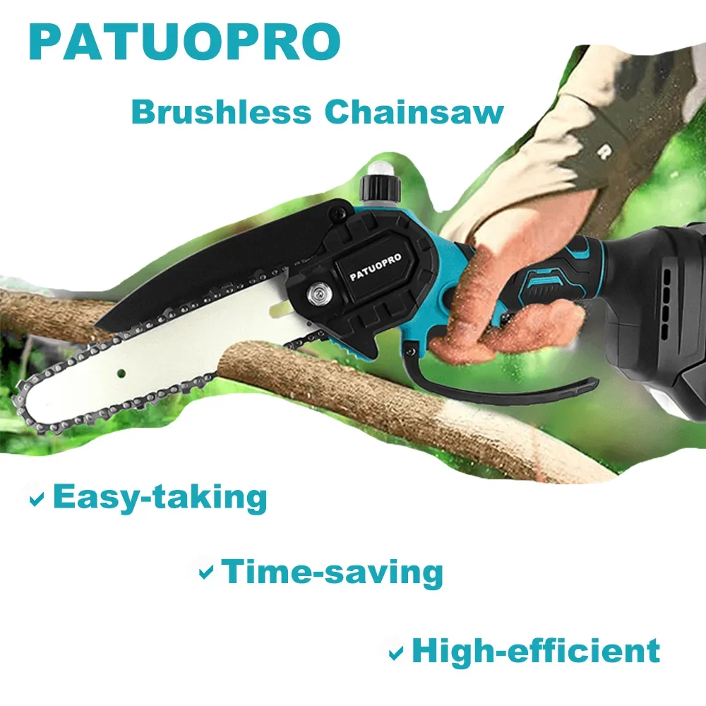 6 Inch Portable Electric Saw Cordless Brushless Chainsaw Tree Branch Logging Woodworking Garden Tool For Makita 18V Battery