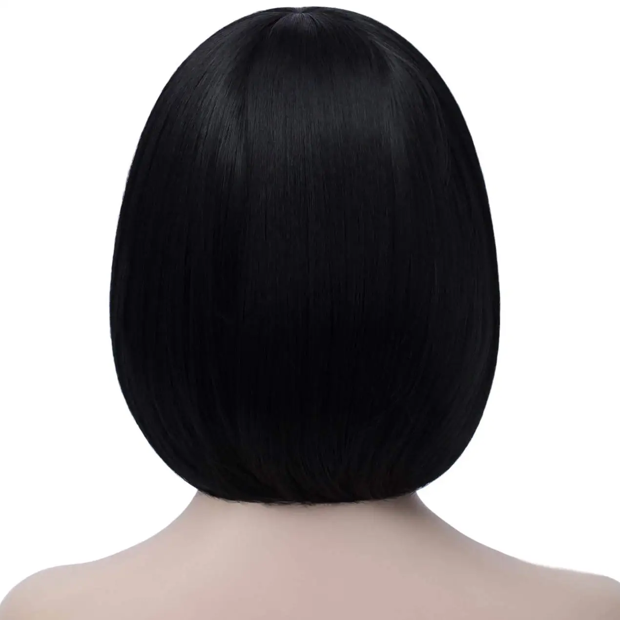 Black Bob Wigs for Women Hair Wig with Bangs Natural Fashion Synthetic Wig Cute Colored Wigs for Daily Party Halloween image 6