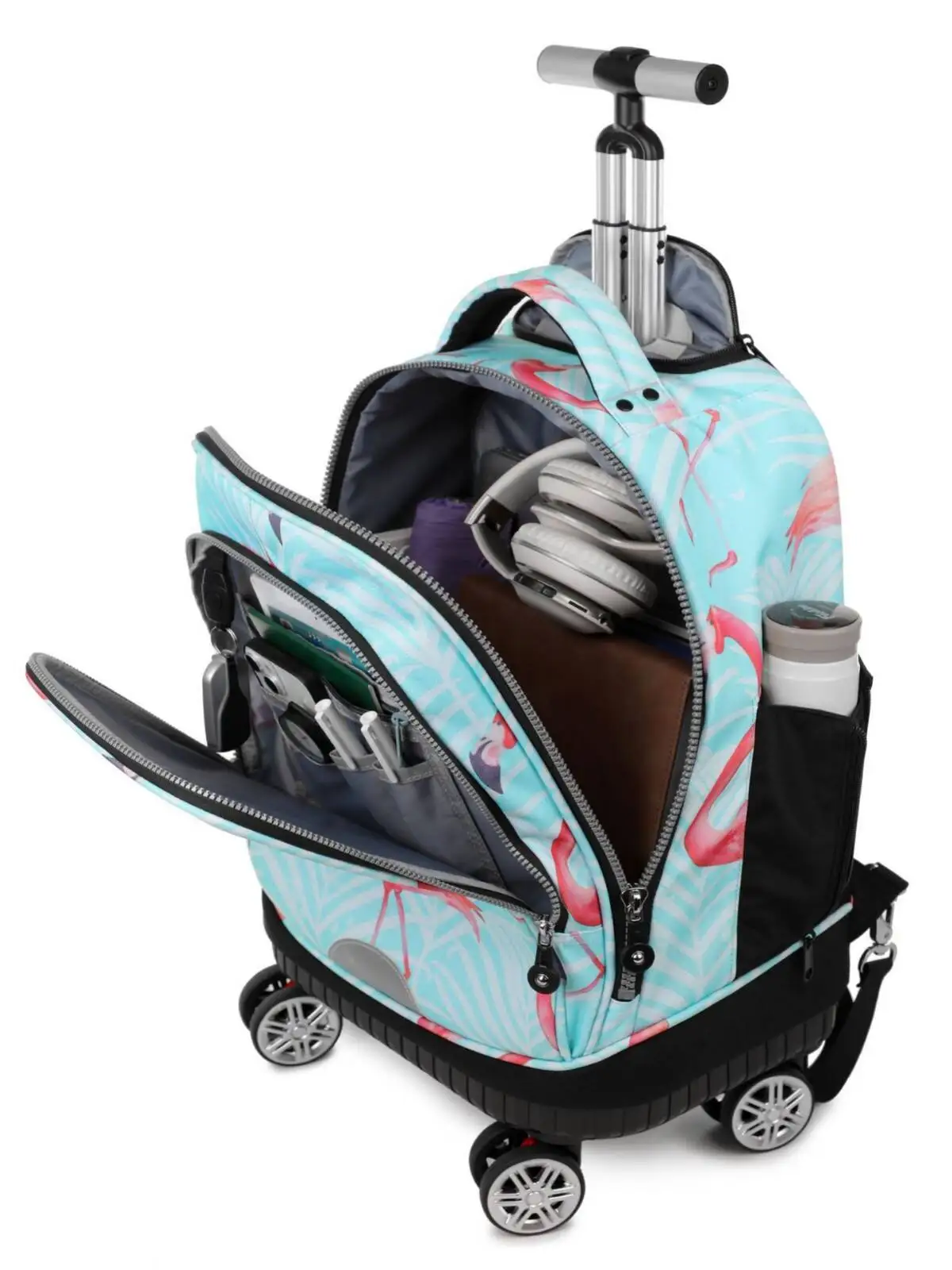 Trolley Backpacks Bags For Teenagers School Wheeled Backpack For Girls Charging Port Backpack On Wheels Luggage Rolling Bags