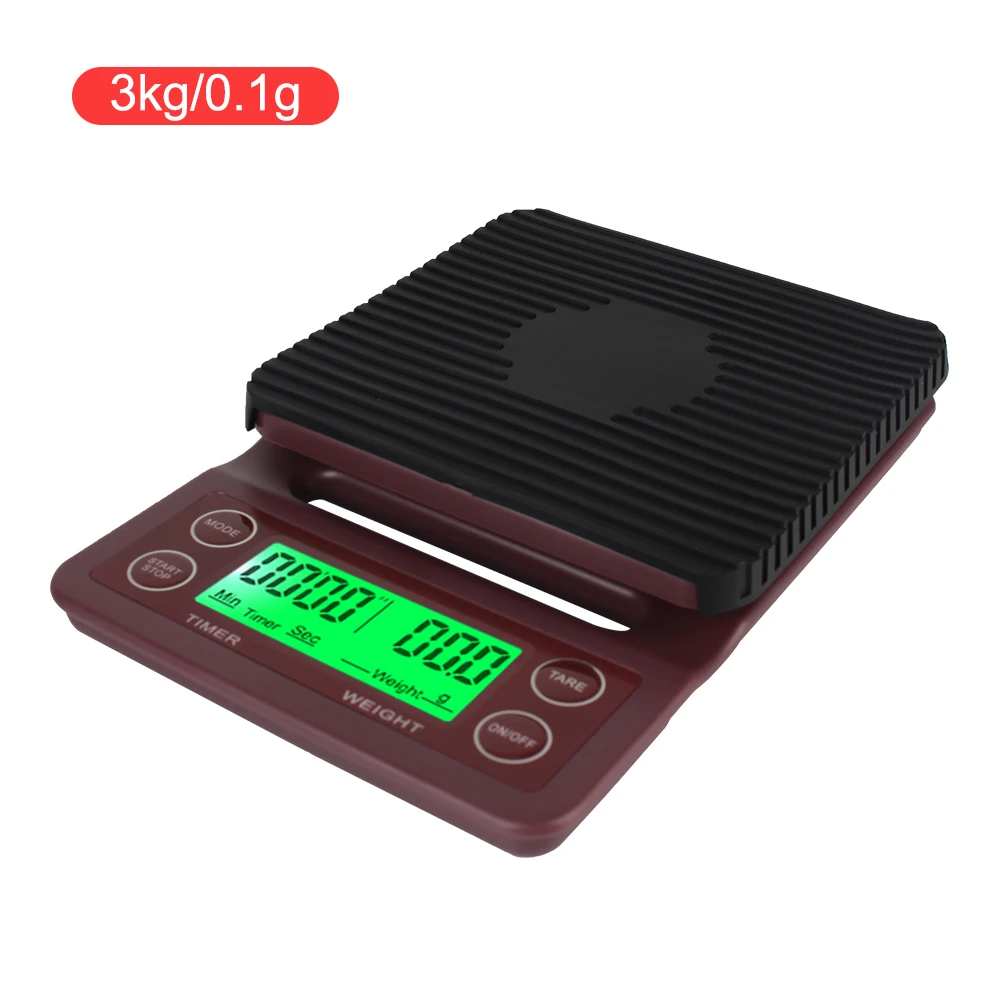 Kitchen Scales For Food Balance Weighing Mini Household Weighing Scale Digital LCD 3kg 0.1g with Timer Electronic Coffee Scale