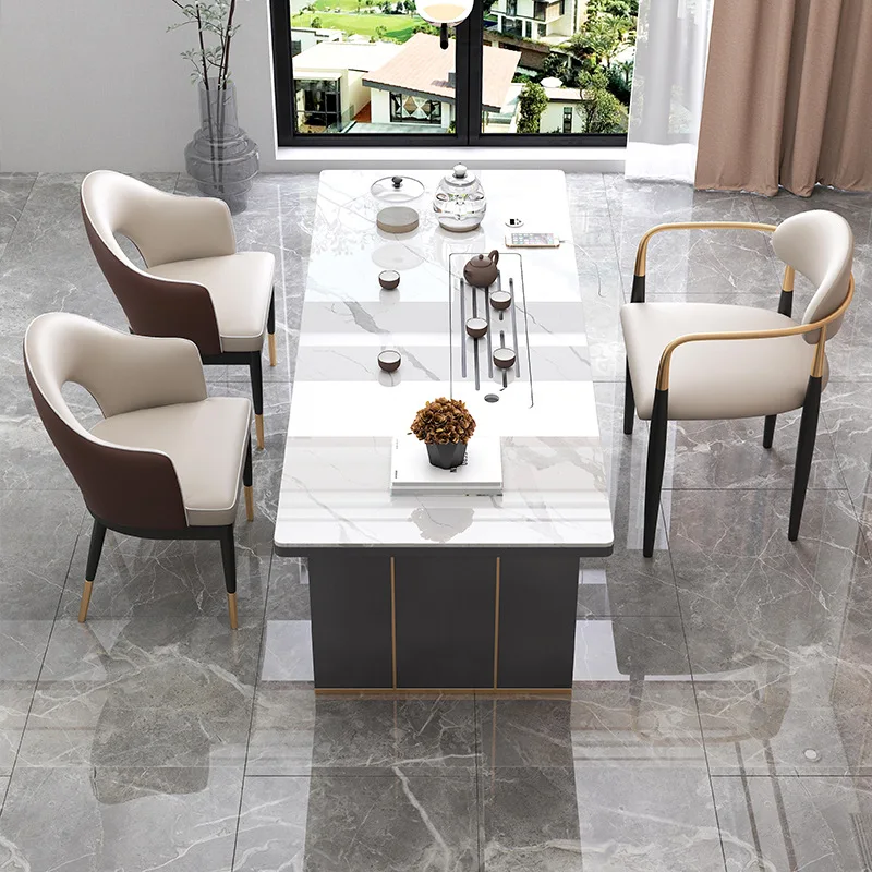 Light luxury slate tea table and chair