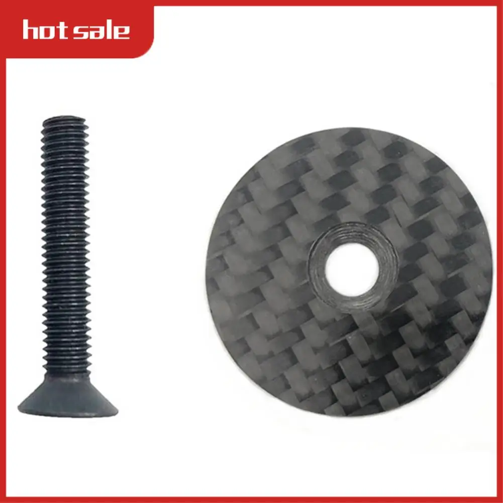 

AC22-Carbon Headset Top Cap Bicycle Stem Cap With Ti Screw For OD1 Steerer Fork Tube Cap Headset Cap Cover
