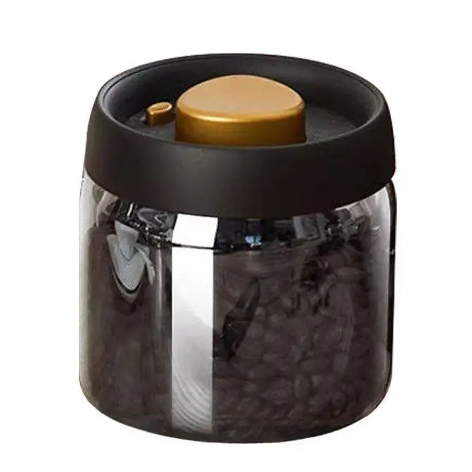 Vacuum Coffee Canister Press-Type Airtight Glass Jar for Coffee Beans Tea Nuts Freshness Storage Food Container - view 5