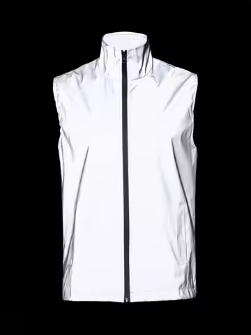 Spring Summer Men's Sleeveless Reflective Jacket Night Running Vest Breathable Grid Lined Hip-hop Rock Fashion Streetwear