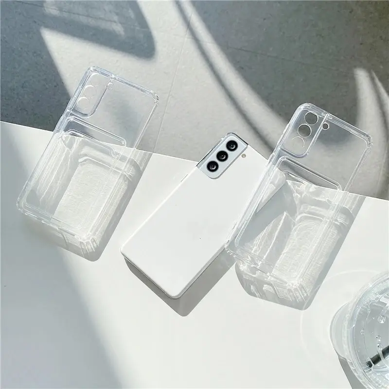 Neue Kartenhalter-Brieftaschenhülle für Samsung A54 A34 A14 A33 A52 A53 S23 S24 S22 Plus S21 FE A73 A72 A15 A25 A35 A55 5G Transparente Hülle – Detail 2