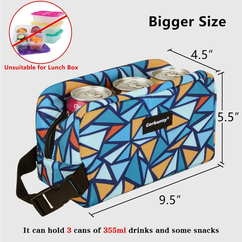 

Triangle Freezable New Portable Lunch Bag Food for School/Work Cooler Lunch Box with Detachable Ice Packs Waterproof