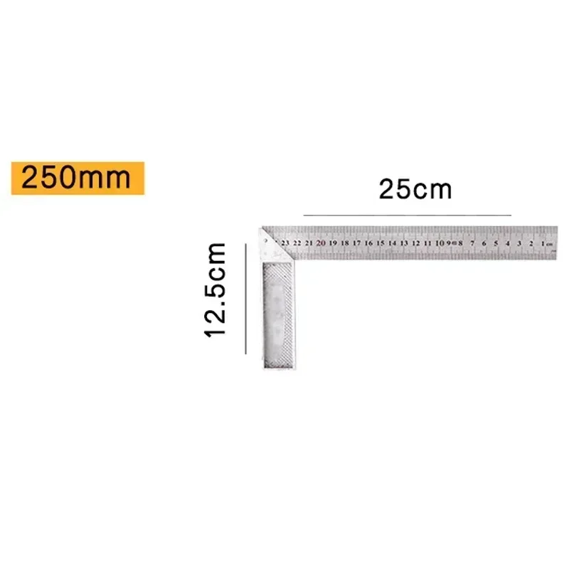 1pc 250mm-600mm L Shape Angle Square Ruler Construction Carpenter Ruler Aluminum Alloy Household Rulers Measuring Tool
