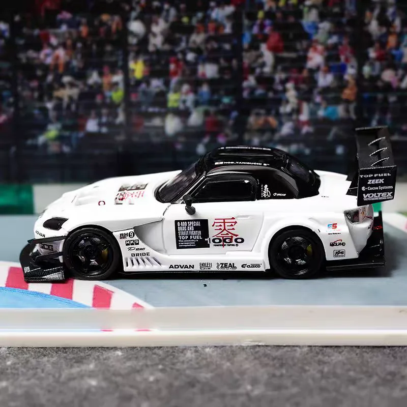 MJ 1:64 스케일 혼다 S2000 레이싱 카 노스 쇼 한정판 수지 자동차 모델 소장 장난감 선물 기념품 디스플레이