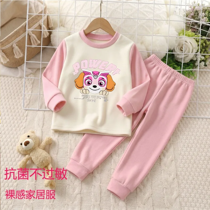 2026 Autumn and Winter Kids Soft Comfortable Bottom Clothing Set Paw Patrol Boys and Girls Home Clothes Sleepwears Child Pajamas