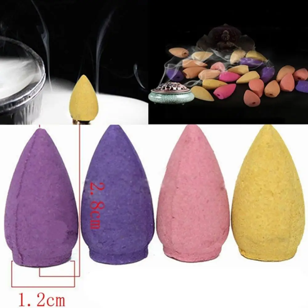 40 Pcs 2.8*1.2cm Back-flow Incense Air Purification Buddhism Smoke Cones Scent Aroma Spice Chinese Style Waterfall Incense Cones