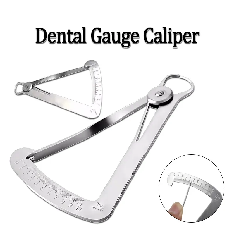 Dental Gauge Caliper Metal Wax Thickness Measurement Ruler Stainless Steel Dentist Tools