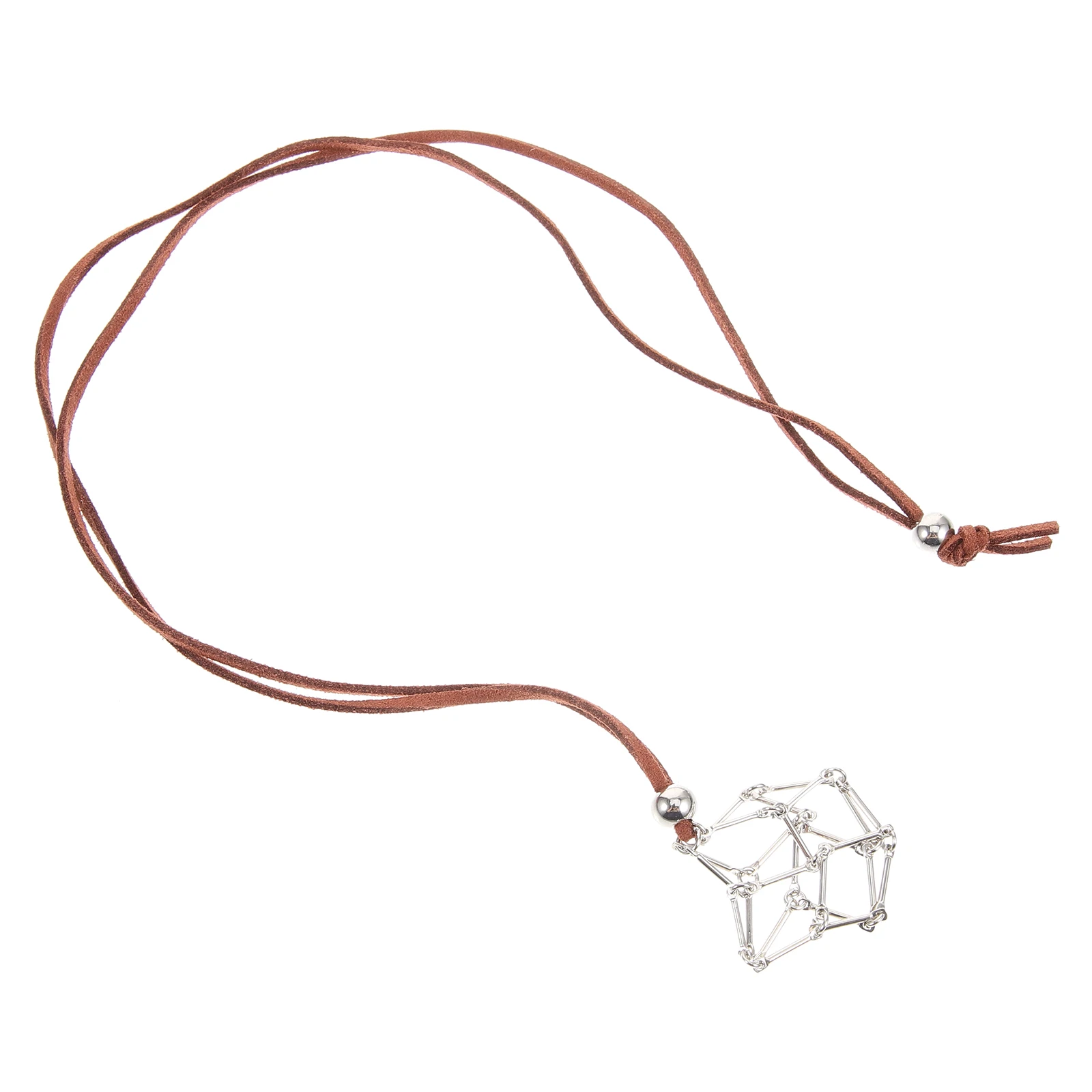 

1pcs Crystal Pendant Bag Quartz Holder Vintage Necklace Crystal Holder Necklace Stone Cage Adjustable Cord Retro Jewelry
