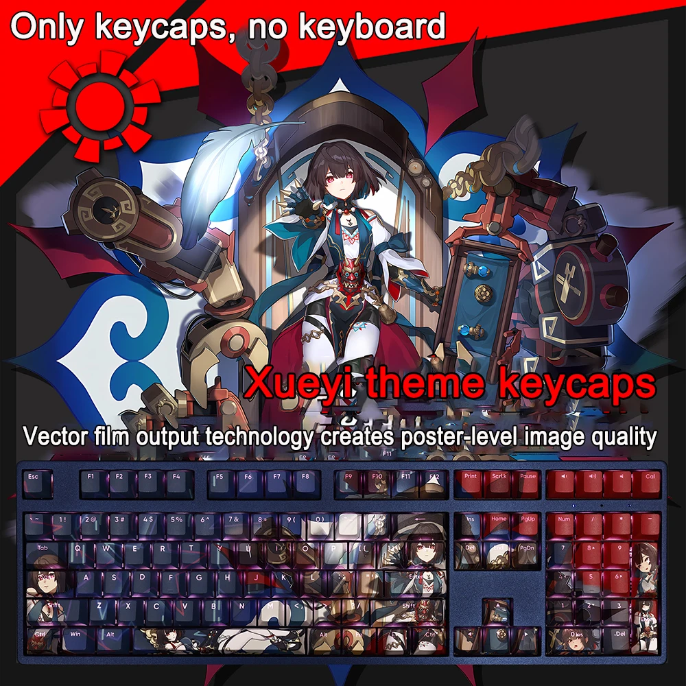 108 Toetsen Honkai Impact 3 Keycaps Seele Keycaps Pbt Dye Subbed Cherry Backlit Keycaps Anime Key Cap Voor Ansi 61 87 104 108 Lay-Out