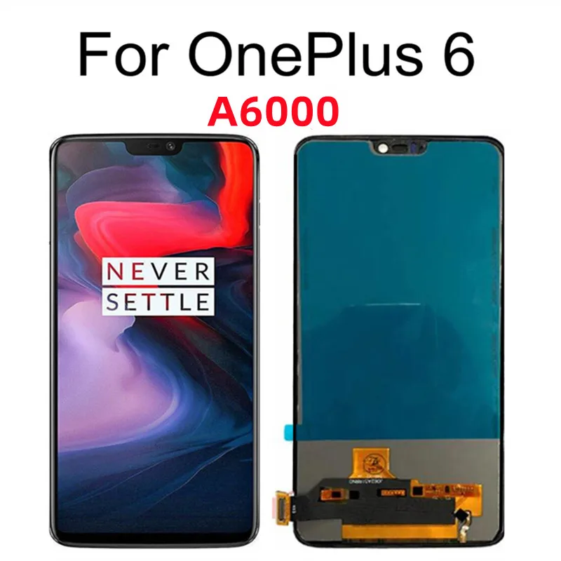 

ЖК-дисплей 6,28 "TFT для Oneplus 6, ЖК-дисплей кодирующий преобразователь сенсорного экрана в сборе 1 + 6 A6000 для замены ЖК-экрана Oneplus6