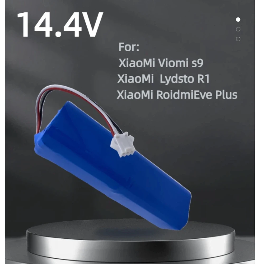 12.8Ah-14.4V Li-ion Battery for Xiaomi Lydsto R1 Viomi S9 Roidmi Eve Plus Robot Vacuum Cleaner Battery Pack 18650 Li-ion Battery