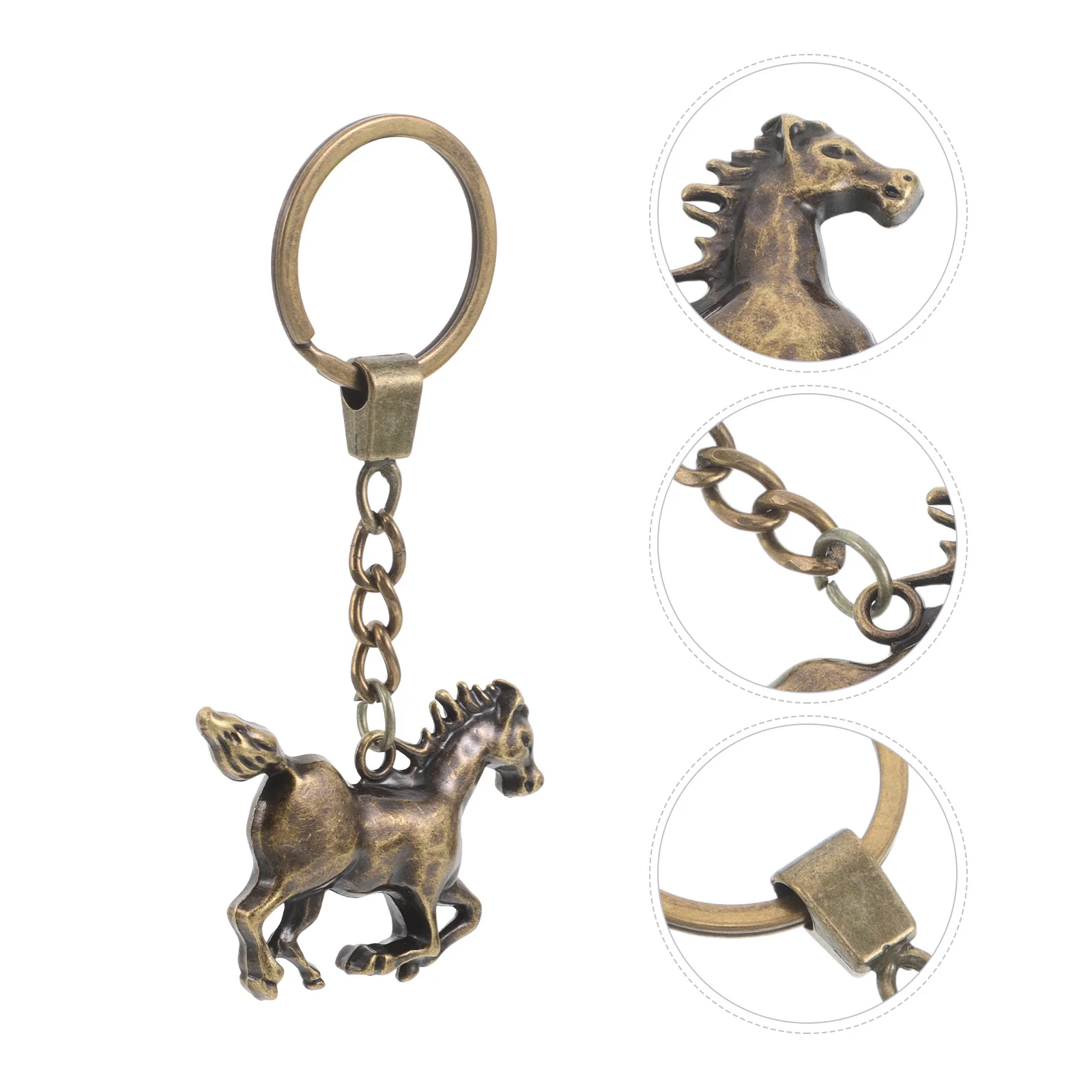 

Horse Keychain Zinc Alloy Pendant Keyring Outdoor Charm for Bags Backpacks Keychain Horse Zoo Key Chains