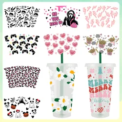 Cup Wraps Voor 24Oz Libbey Glas Uv Dtf Cup Wrap Transfer Cup Stickers Transfer Mok Stickers Waterdichte Diy Rub On Transfers