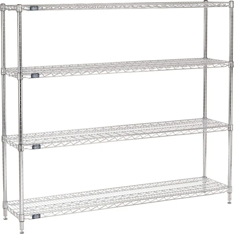 

Adjustable Wire Shelving Unit, Commercial Storage Rack, Chrome Finish, leveling feet kitchen organizer