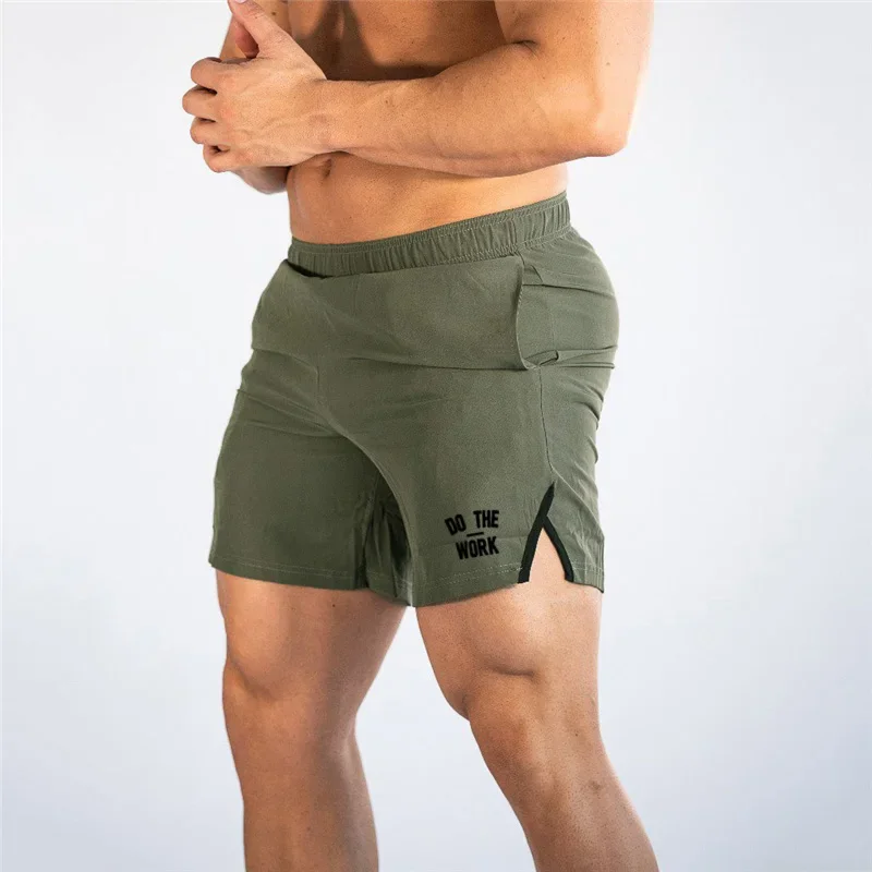 Short masculino de verão com bolsos, roupa de musculação fitness para caminhada