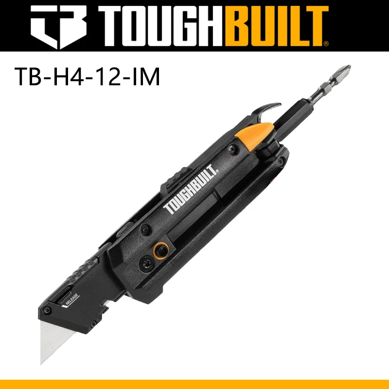 

TOUGHBUILT TB-H4-12-IM Multifunctional 5 In 1 Electrician's Folding Knife Utility Knife With Bit Driver And Pry Bar Hand Tool