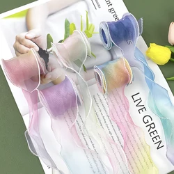 2pc 6cm*10yards Gradient Fishtail Edging with Wavy Ribbons DIY Handmade Hair Clips Cake Bouquets Decorative Bows Woven Ribbons