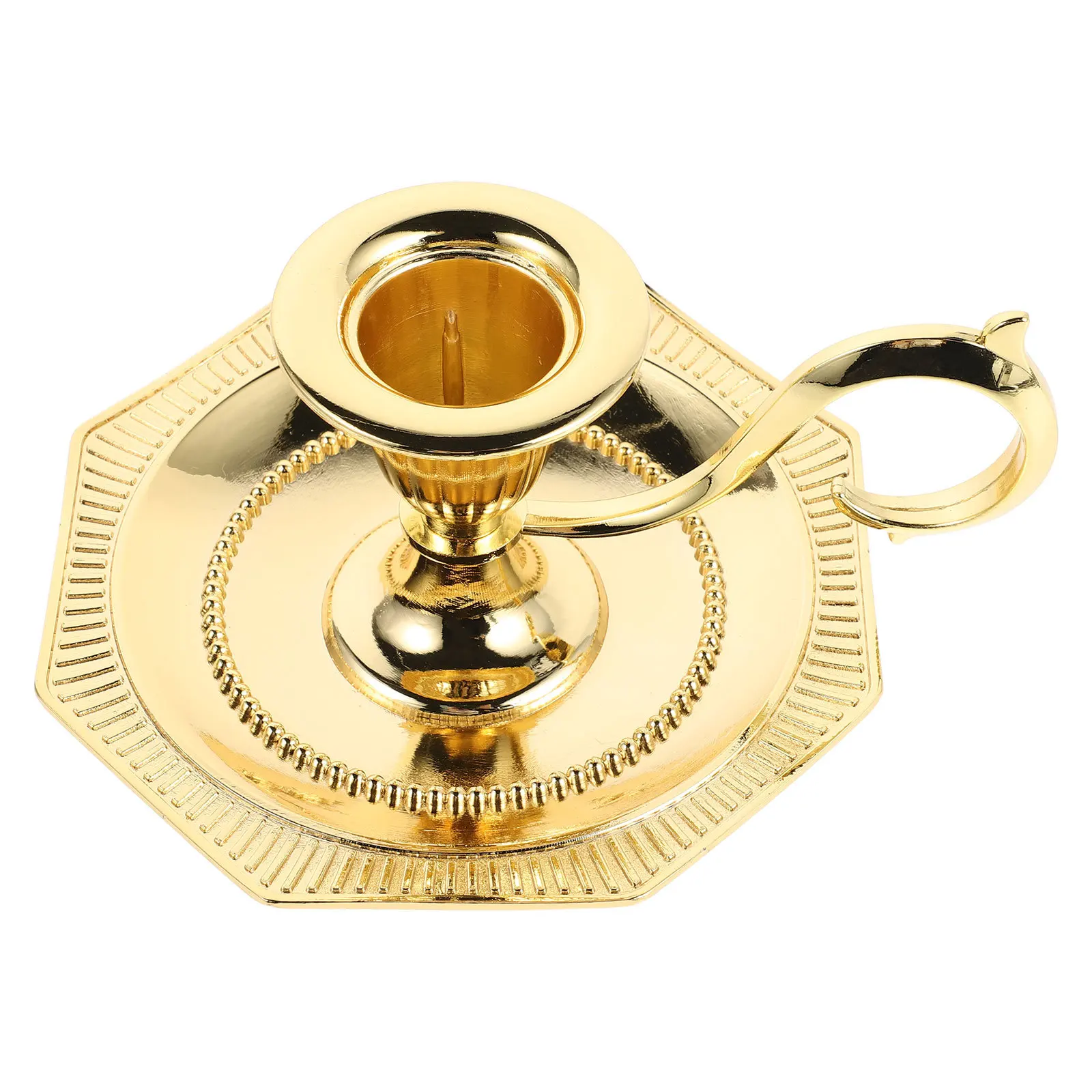 

Alloy Candlestick Holder Vintage Style - Retro Metal Goblet for Pillar Candles - Dining Table Church Ceremony Decoration Fixture