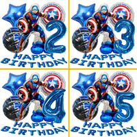 Big 3D Captain America Birthday Aluminum Foil Balloons The Avenger Superhero Party Decoration Kids Cartoon Shower Supplies Gift