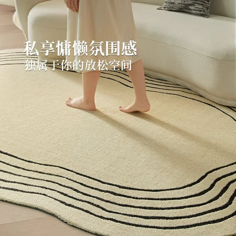 พรมขนสัตว์นิวซีแลนด์สำหรับห้องนั่งเล่น โซฟาทรงพิเศษ โต๊ะกาแฟ ผ้าห่ม สไตล์นอร์ดิกยุคกลาง ห้องนอน ห้องแต่งตัว ข้างเตียง