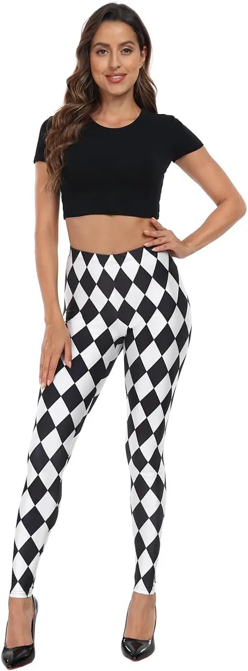 HDE Trendy Design Workout Leggings - Fun Fashion Graphic Printed Cute Patterns