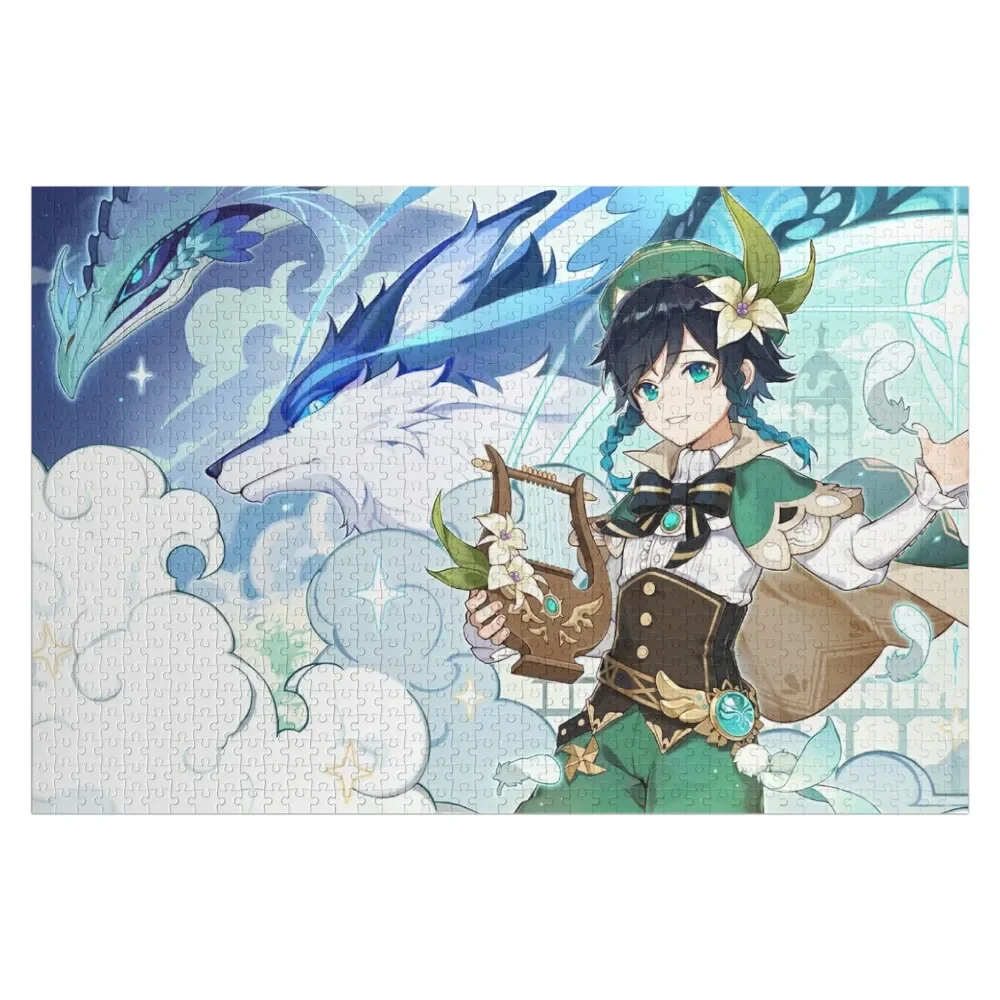 

Genshin Impact - Venti, Dvalin and Wolf of The North, Официальный Дизайн, головоломка, персонализированный подарок, головоломка для детей