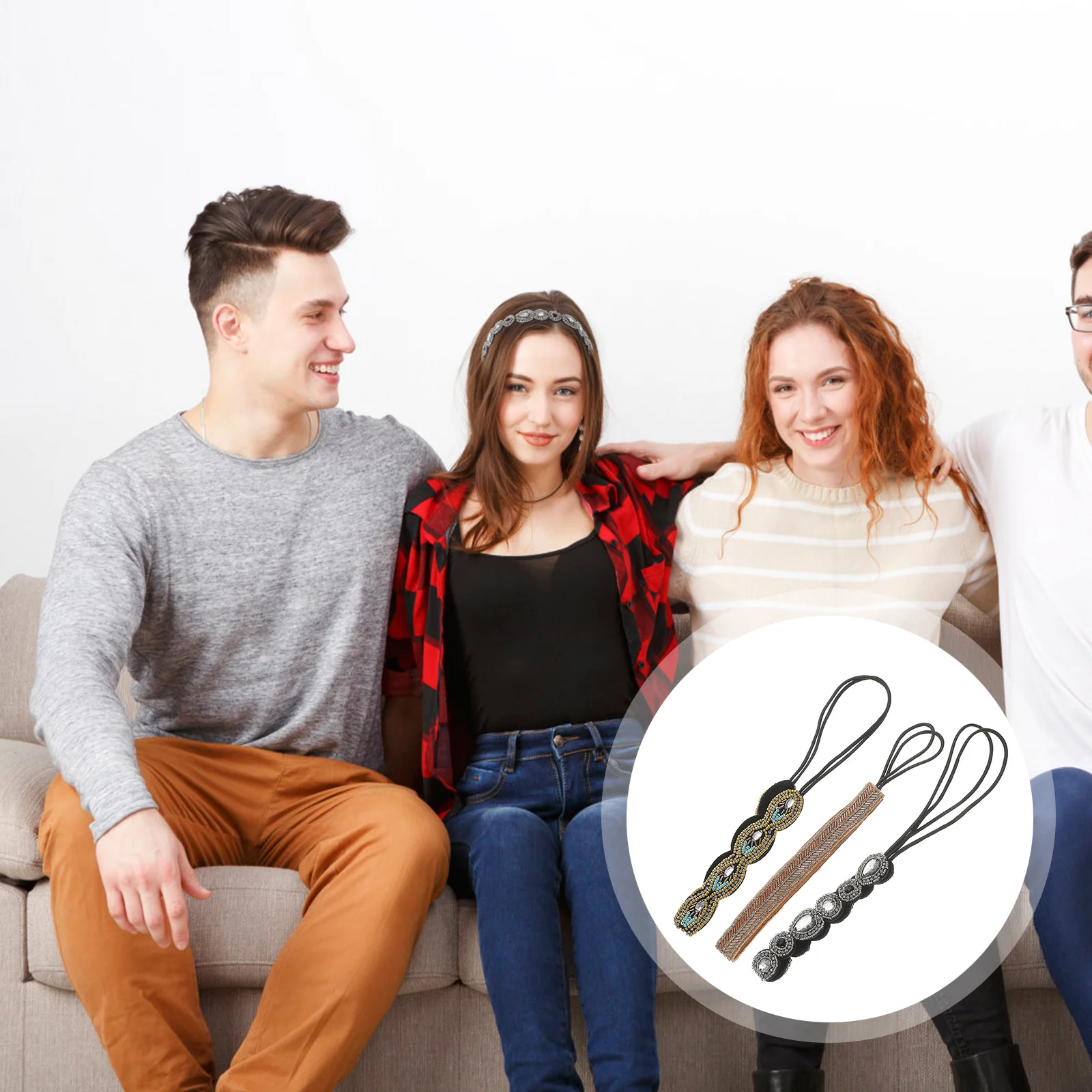 3 stuks strass hoofdband haarband rekbaar voor dames feest bruiloft dagelijks gebruik blauw goud roze