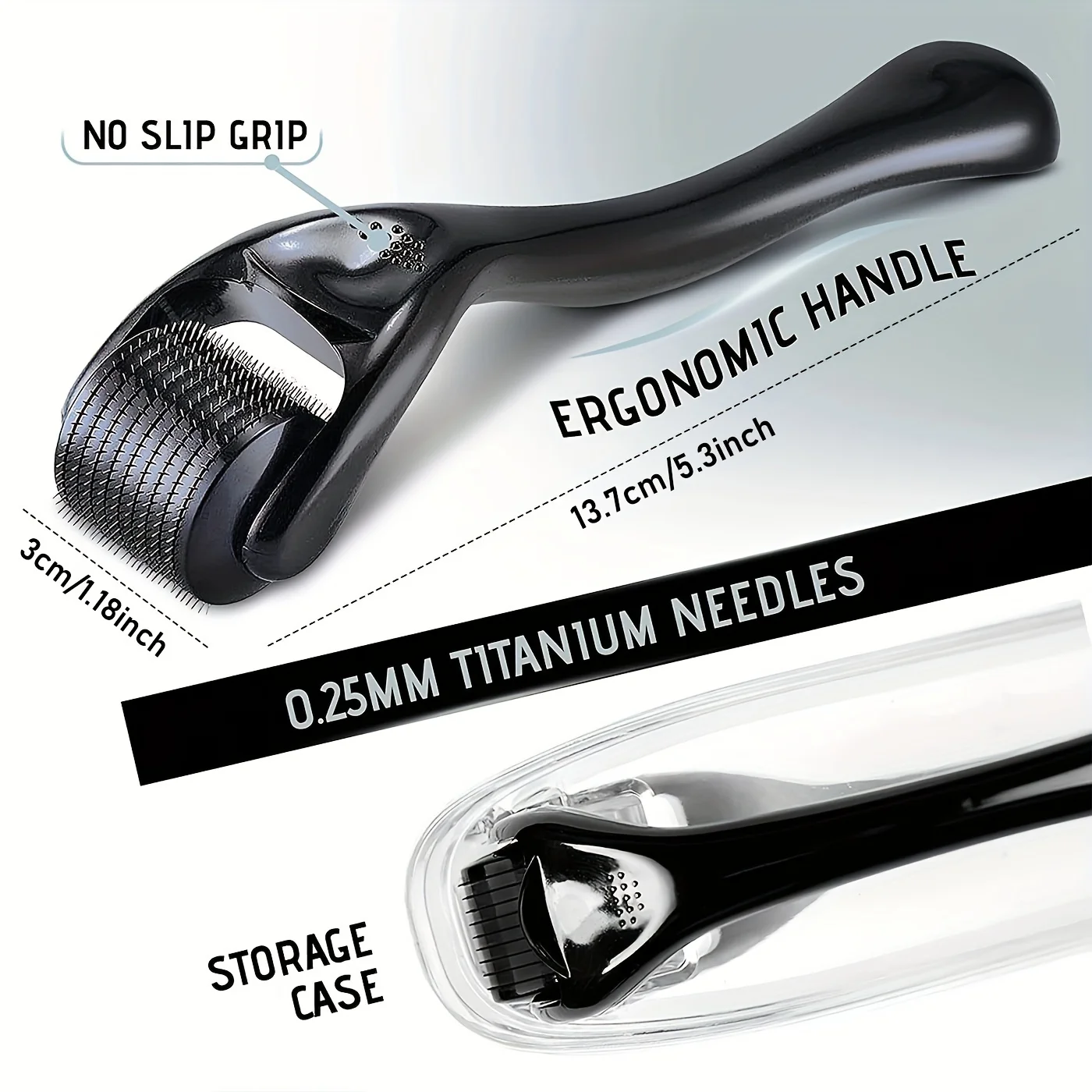 540 Needles for Facial Body Hair Growth Derma Roller for Skin Beard 0.25mm Needle Micro Face Roll Tool For Face Scalp BeautyTool