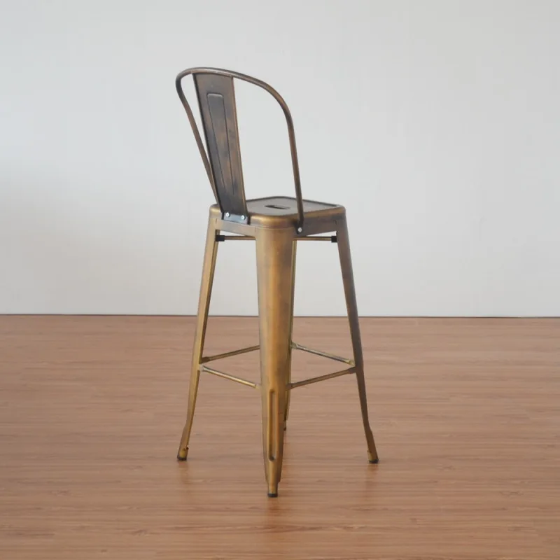 Cadeira de bar retrô em ferro forjado estilo simples
