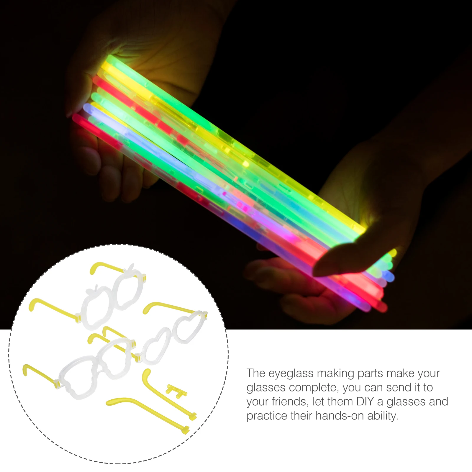 

20 set Diy Glow Glasses Connectors Replacement Parts For Eyeglasses Frame Party Favors Glow In The Dark Glasses Kit Plastic
