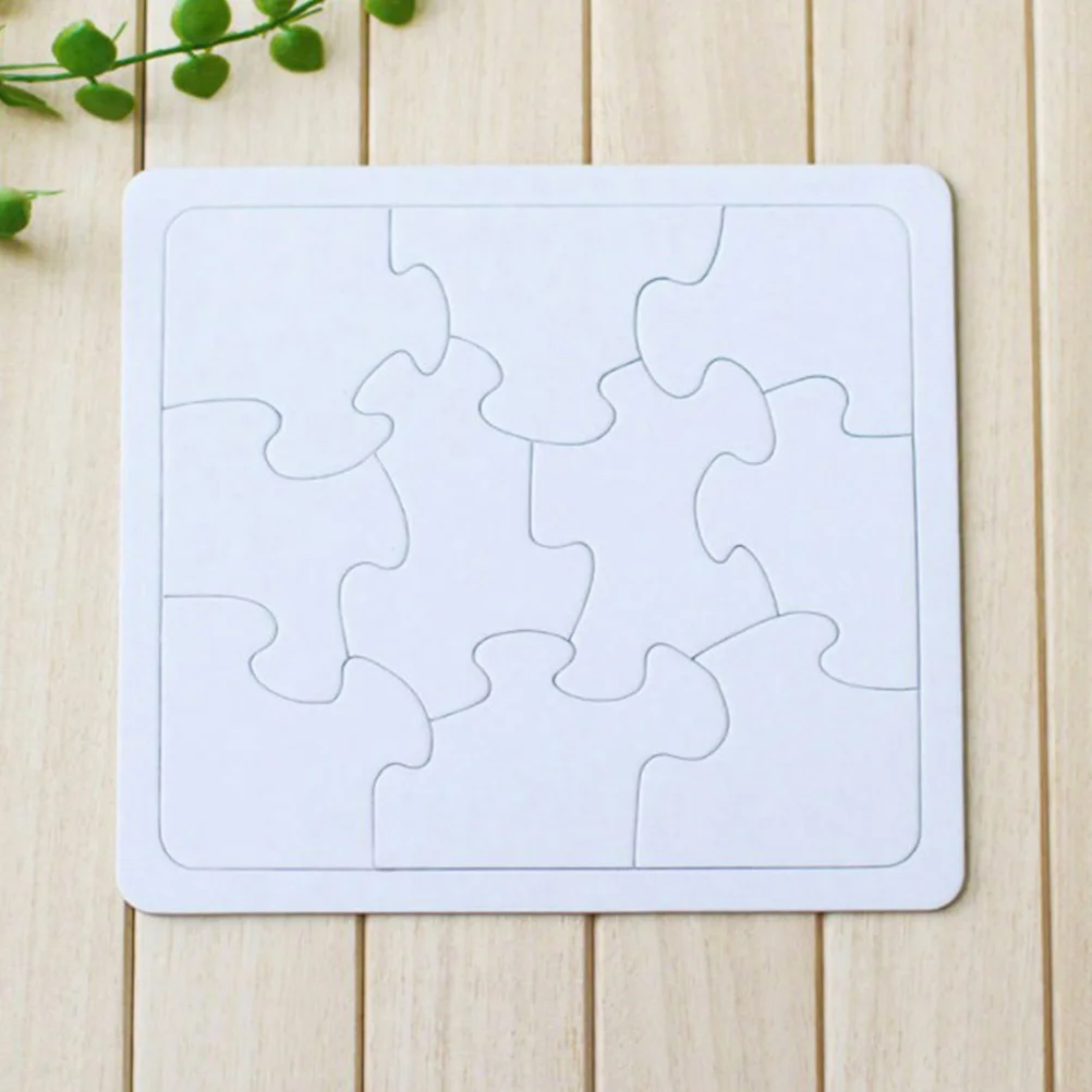 4 pezzi per bambini da colorare puzzle in bianco puzzle di carta fai da te quattro forme disegno doodle board (bianco) puzzle in bianco