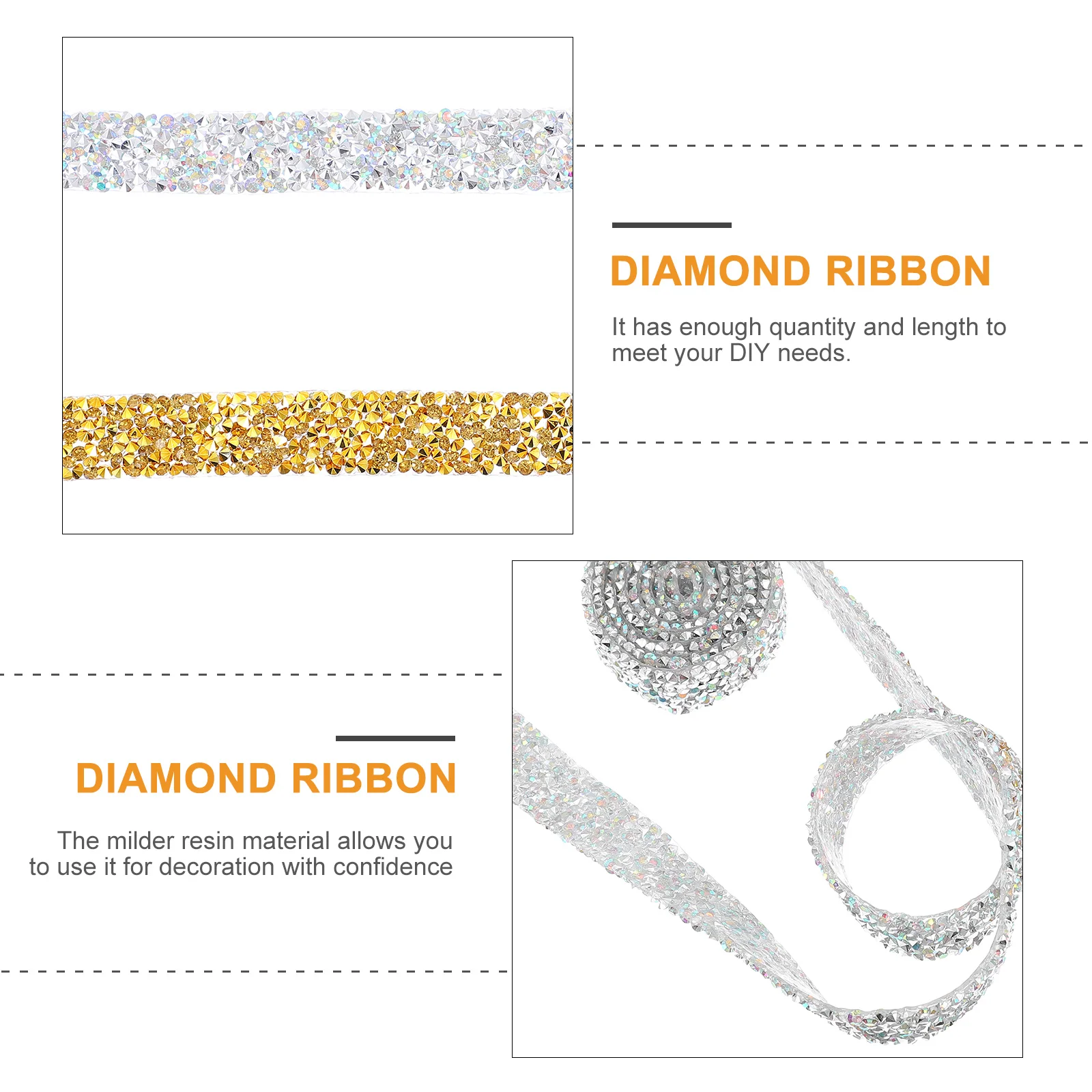 

2 Packs Drill Belt Decoration Rhinestone Ribbon Wedding Twine DIY Clothing Accessories Rhinestones