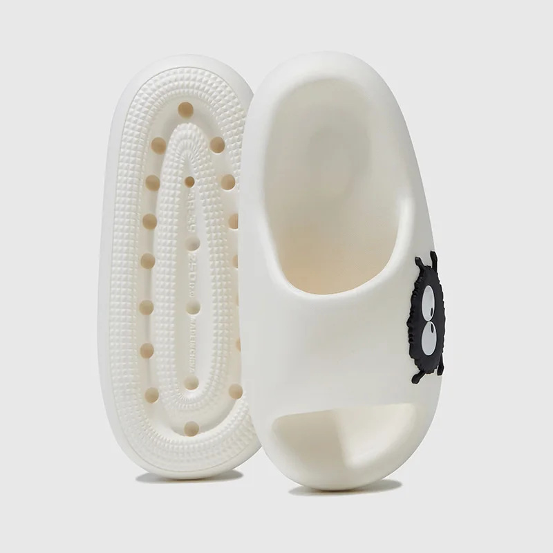 Cartoon Coal Ball EVA Thick Sole Slippers Women Man Lovely Indoor And Outdoor Slippers 2023 Summer Women's Casual Flip Flops