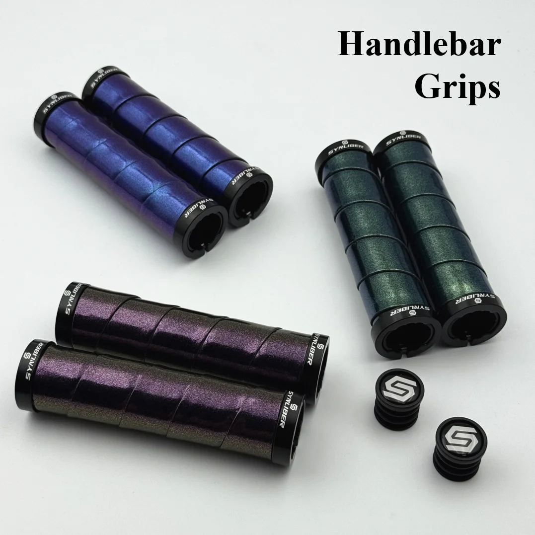 1 Pair Gradient Color Dual-Sided Lock-On Mountain Bike Grips, for 22.2mm Handlebars, Soft Comfortable Shock-Absorbing
