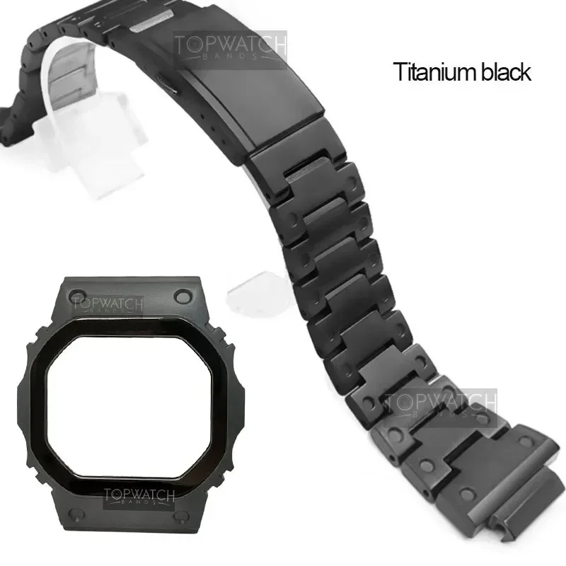 Titanium Alloy Watch Strap Band Bezel For DW5600 GW5000 GW-M5610 Camouflage Bracelet Watch Cover With Tools Supper Light 5 Color