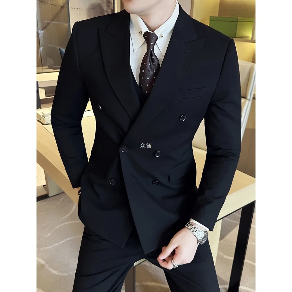 British Suit Men Suit Business Dress Groom Wedding Dress Suit 3piece Set