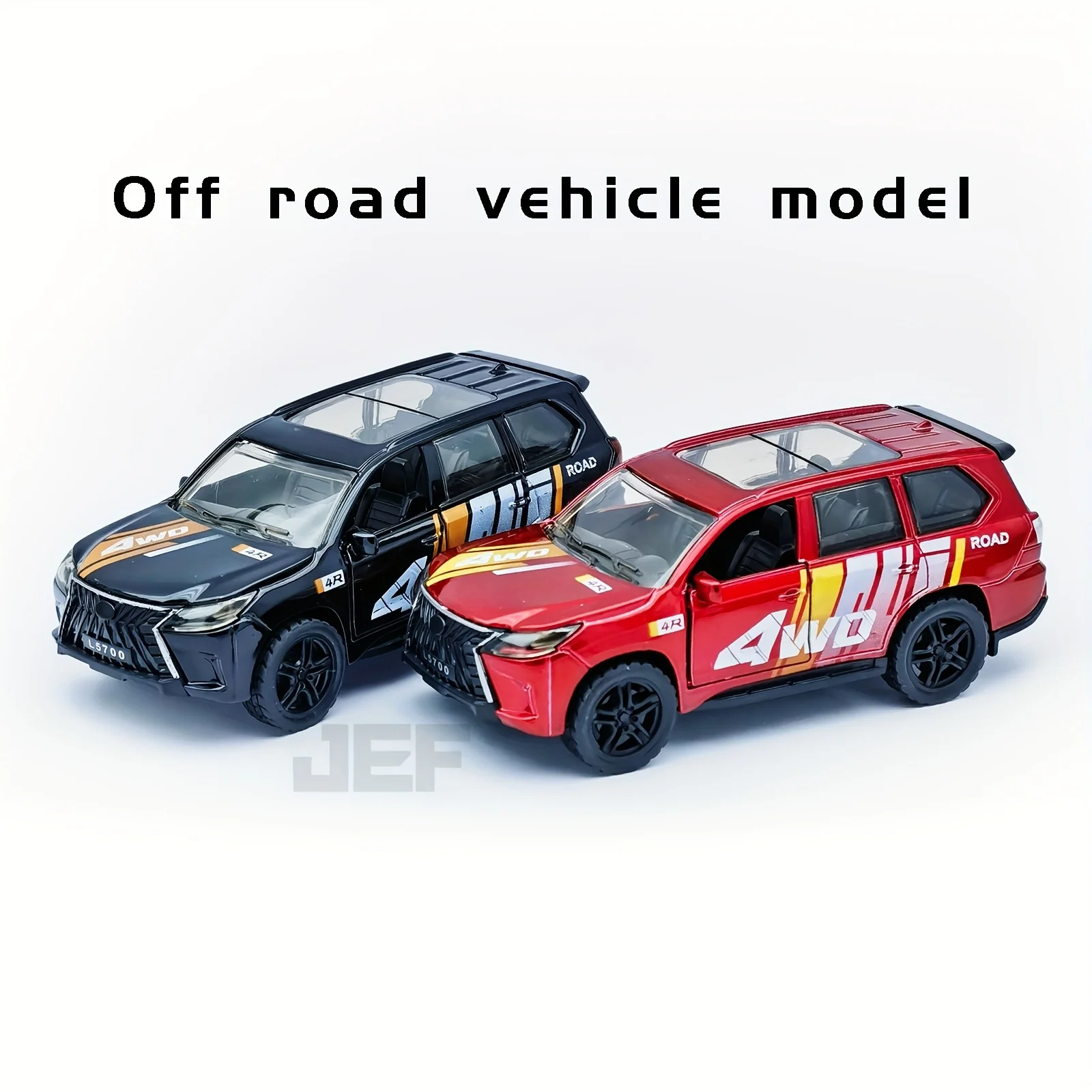 1:36 스케일 오프로드 SUV 자동차, 풀백/추진 기능 포함 - 빨간색과 검은색 경주용 자동차, 배터리 필요 없음, 내구성 있는 합금으로 제작, 소년과 소녀를 위한 생일/크리스마스 선물 - 실내/실외 모험, 실내 탐험, 스포티한 디자인, 견고하고 내구성 있는, 생일 선물에 적합