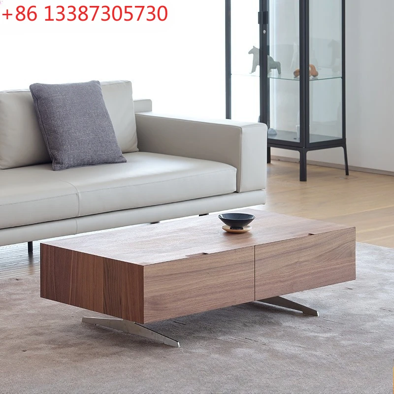 

Italian living room light luxury coffee table solid wood hotel business homestay senior