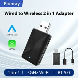 Pionray 2in1 Wireless CarPlay Adapter Car Intelligent Systems Android Auto For VW Toyota Nissan Honda Ford Benz