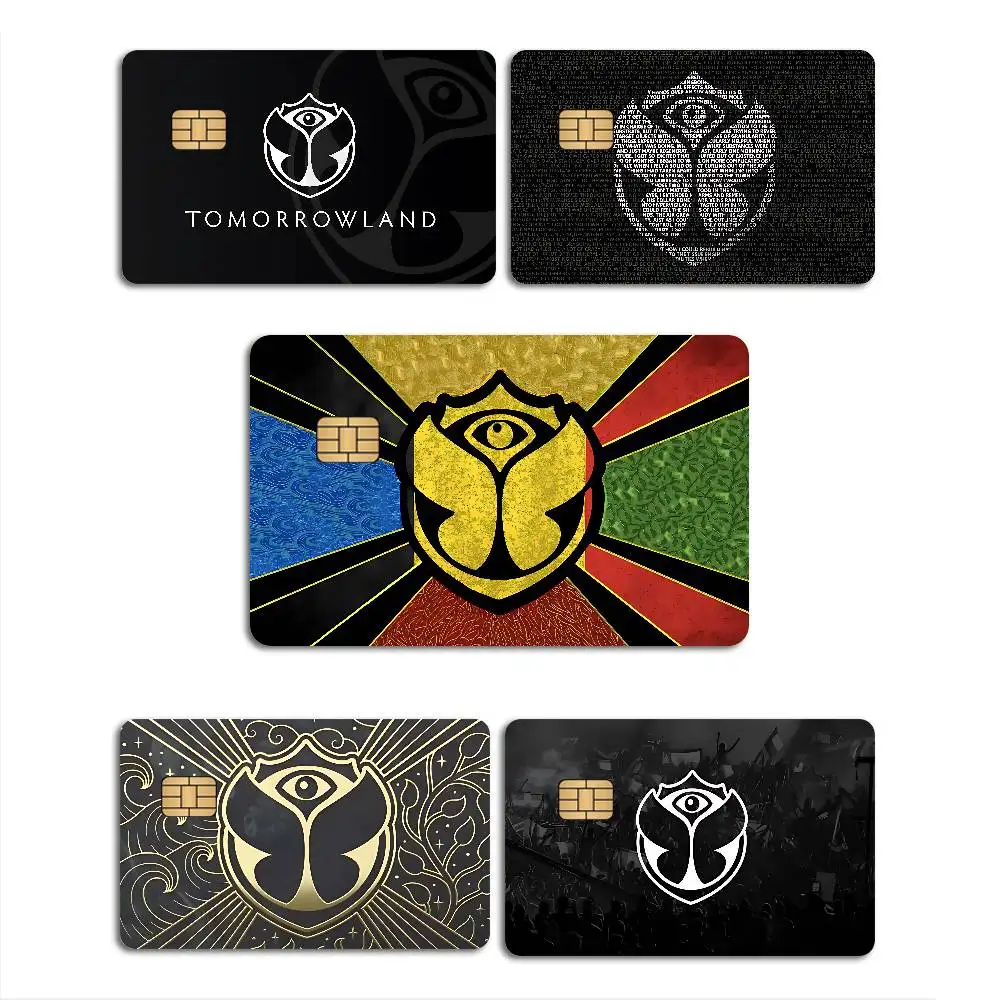 T-Tomorrowlands Music Logo Diy Credit Debit Card Sticker Party Sticker Decoration Waterproof Small Chip Card Skin Sticker
