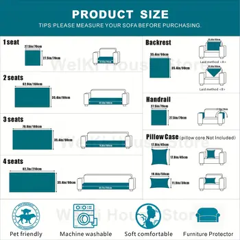 Potah na pohovku, elastický, do obývacího pokoje, domácí, žakárový, strečový, potah na rohovou pohovku, 1/2/3/4místný, tvar L, nakupování zdarma 10 nejlepší prodej potah na pohovku ze šerpy - №4