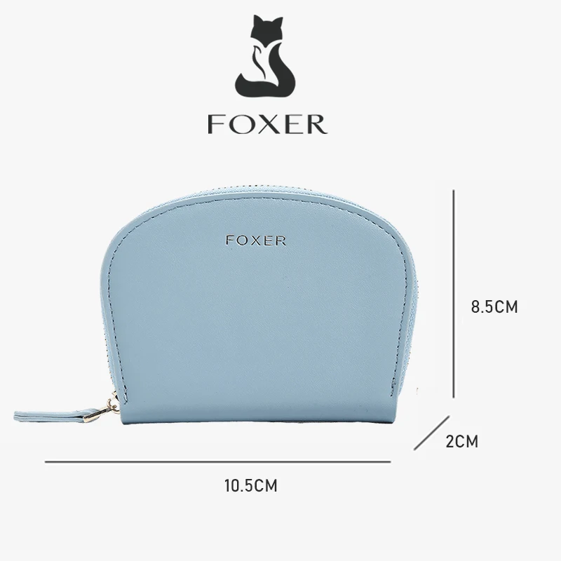 FOXER Dames Mini Portemonnee Mode Halfronde Anti-diefstal Rits Portemonnee Multifunctionele Vrouwelijke Kaarthouder Opbergtas