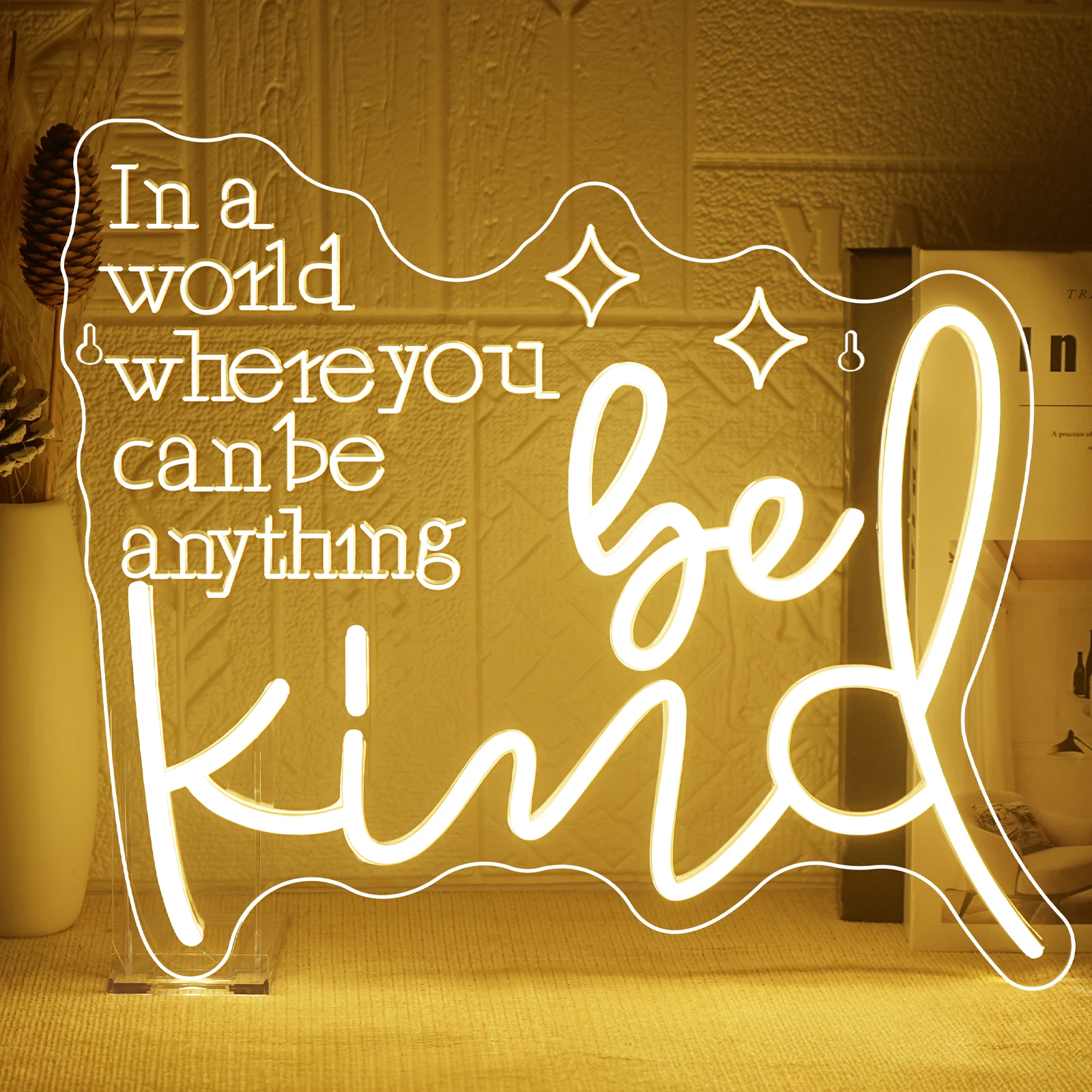 

Be Kind Неоновая вывеска для декора стен с питанием от USB и регулируемой яркостью для спальни, офиса, красоты, бара, магазина, декор, неоновые вывески, подарок для девочек-подростков