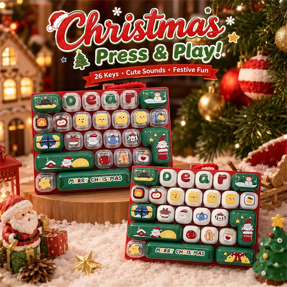 26-key Keycap Keychain christmas keyboard keyring decompression fidget clicker button Bag Charm christmas gift 키캡