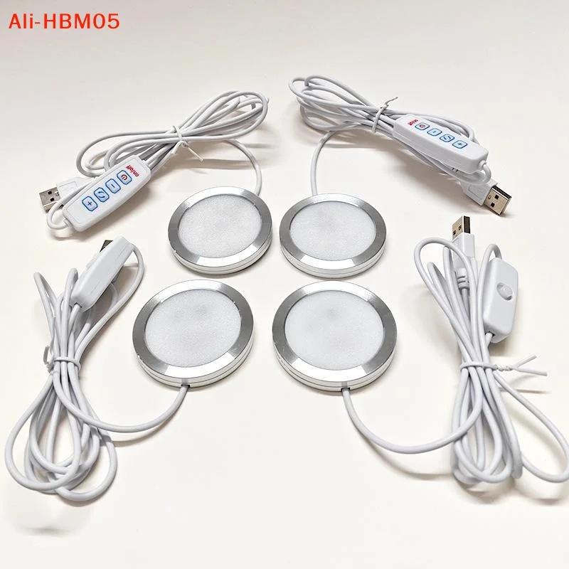 (HB05)USB Circular Wltra-thin Aluminum Alloy Lamp 5V 3D Printer Accessories Led Light Parts DIY Model Warm White/Multicoour