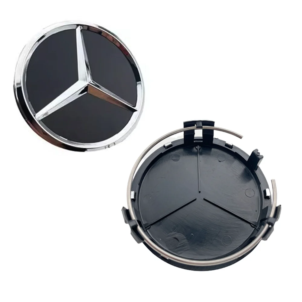 4 Stück 75mm Auto-Radnabenkappen mit Logo für Mercedes Benz AMG W204 C218 A207 C117 CLA CLS E-Klasse W212 S212 X166 W176 W205 W246